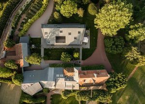 Chestnuts House in France features a courtyard room and a private art gallery