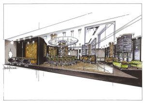 Графические работы, эскизы планов, интерьеров.