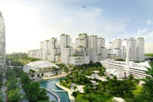 New central business district of Singapore, Jurong lake district, will be one giant garden