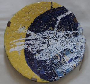 блюдо «Месяц», шамот, глазури.