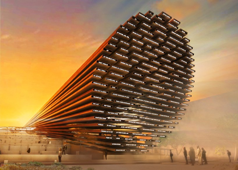 expo 2020: UK pavilion by es devlin to spell out messages using giant illuminated façade