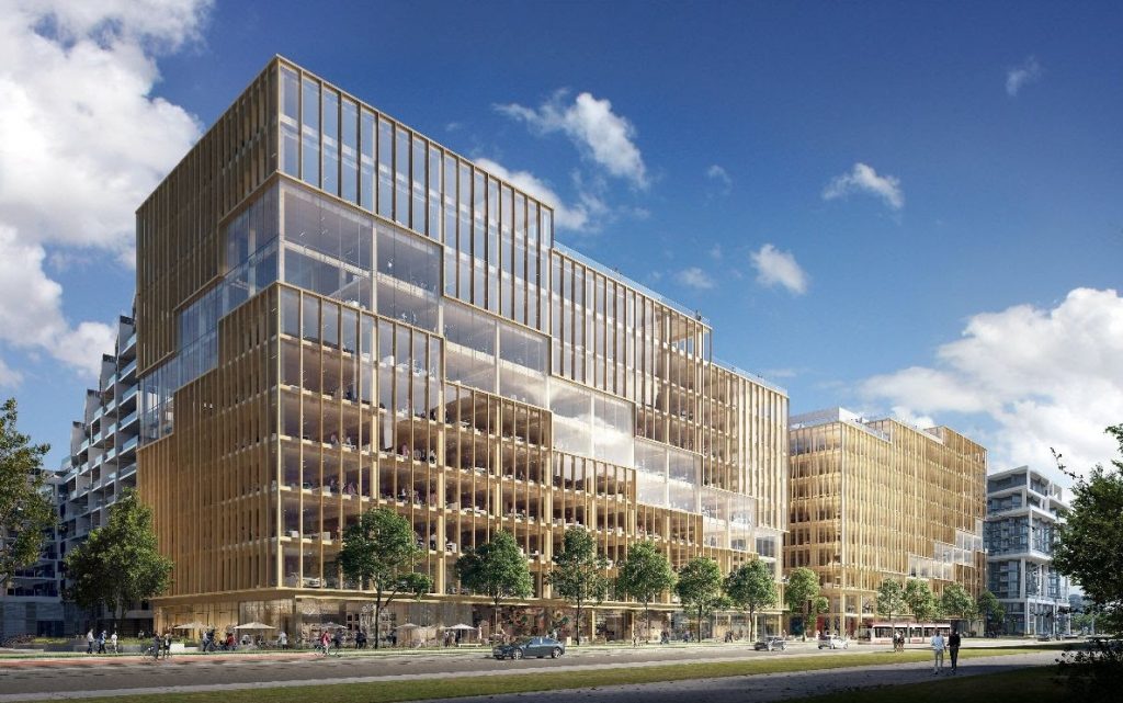 Проект деревянного офисного здания T3 Bayside в Канаде