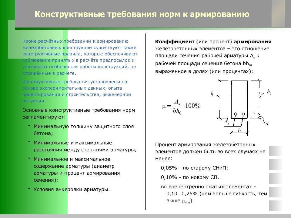 Толщина стержней. Коэффициент армирования железобетонных конструкций расчет. Процент армирования железобетонных конструкций. Процент армирования бетонных и железобетонных конструкций. Максимальный процент армирования железобетонных конструкций.