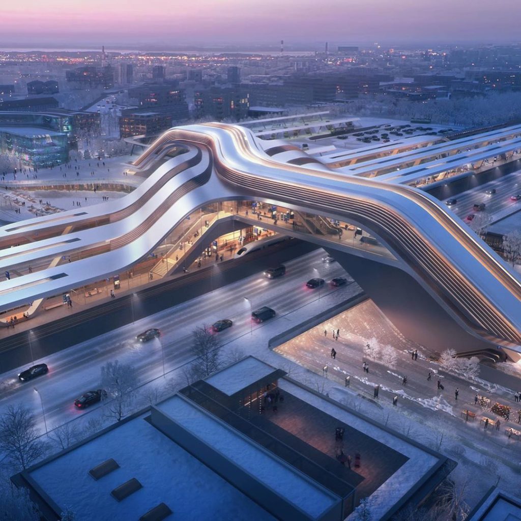 Terminal of the Rail Baltic railway at Ülemiste, Tallinn  by Zaha Hadid Architects
