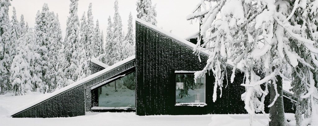 vardehaugen's cabin vindheim in norway appears to be buried beneath snow