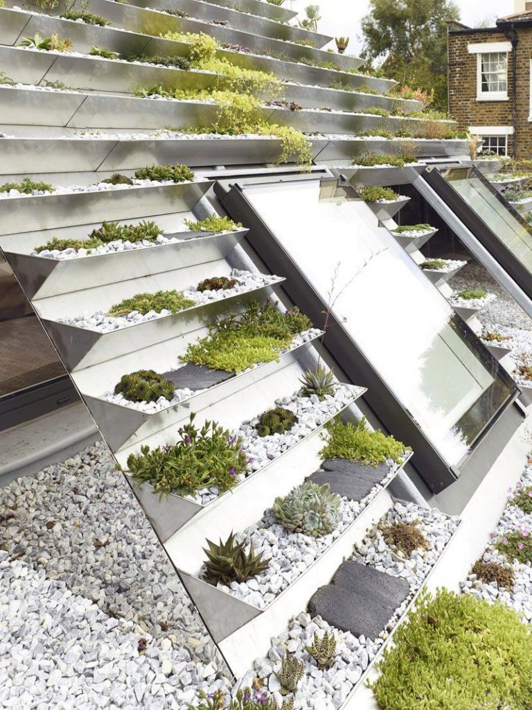 This House In London Is Covered In A Unique Terraced Green Roof by Hayhurst and Co