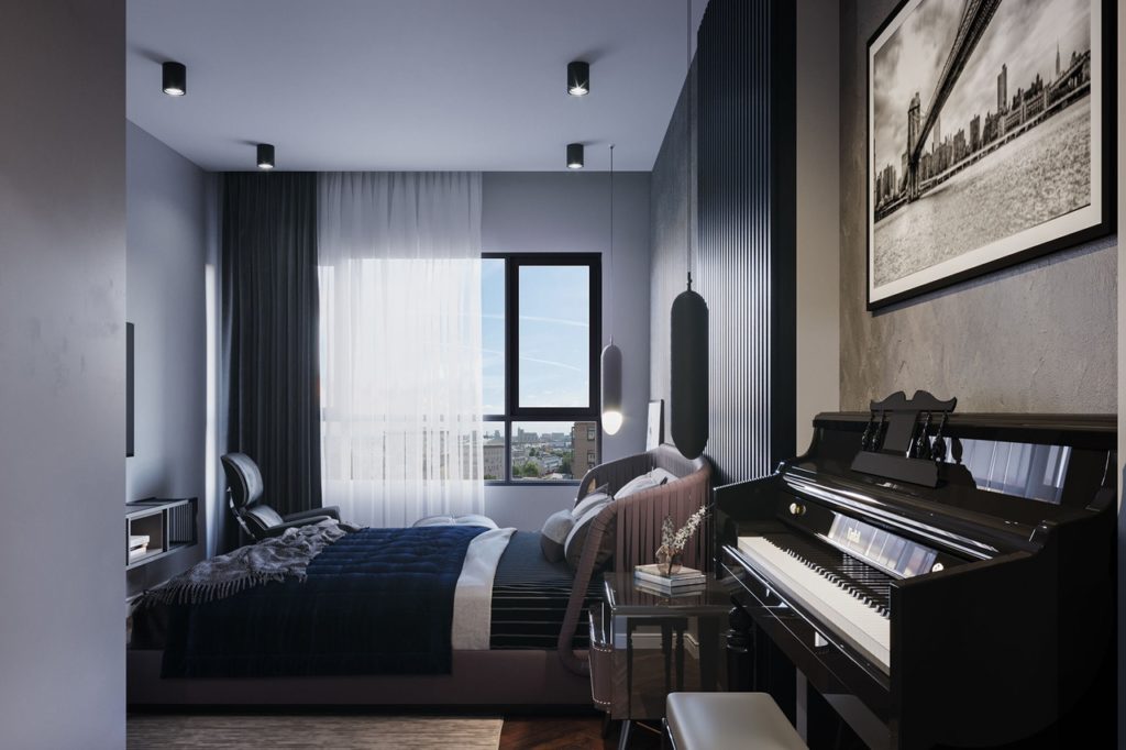 Grayish Bed room design