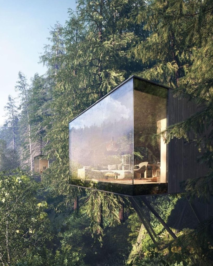 A Quiet Hotel Resort in the Forest