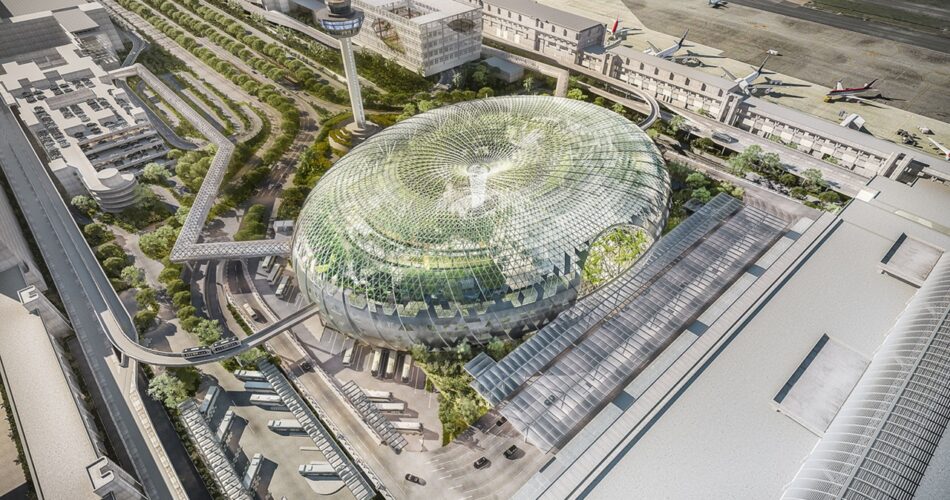 В сингапурском аэропорту Чанги по проекту Safdie Architects построен торгово-развлекательный комплекс Jewel с тропическим лесом и самым высоким в мире – 40-метровым – «интерьерным» водопадом. gV3S5TH2fF8 950x500 - В сингапурском аэропорту Чанги по проекту Safdie Architects построен торгово-развлекательный комплекс Jewel с тропическим лесом и самым высоким в мире – 40-метровым – «интерьерным» водопадом.