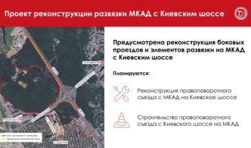 Утвердили проект реконструкции развязки МКАД с Киевским шоссе.