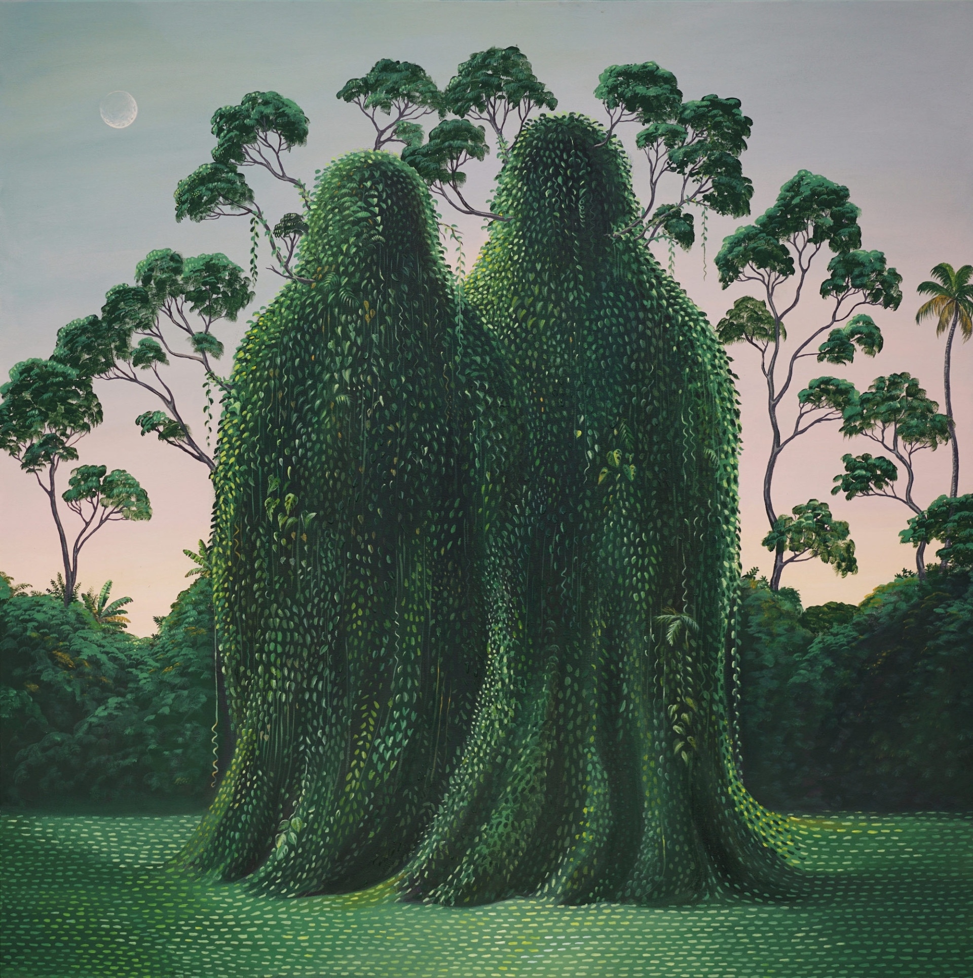 В серии картин «С нами или без нас» художница Шьяма Голден (Shyama Golden) объединяет грани пейзажной и портретной живописи в работы, показывающие природу как социальную сущность.