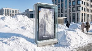 «Вкусно и точка» спрятала логотип в сугробе «Вкусно и точка» спрятала логотип в сугробе