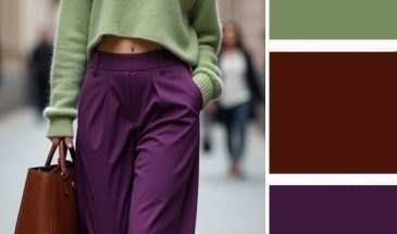 Лиственно-зелёные тона и пурпурно-сливовая палитра  это не броская и в то же время пышная гамма, наполненная шиком. Дополнить её можно коричневым и бежевым.