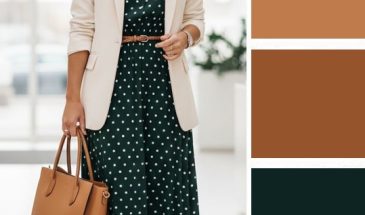 Тёмно-зелёный цвет в одежде всегда смотрится привлекательно и усиливает контрастность образа. Его можно сочетать с белым, коричневым, чёрным, цветом слоновой кости, золотым, бежевым. А какой вариант нравится вам?