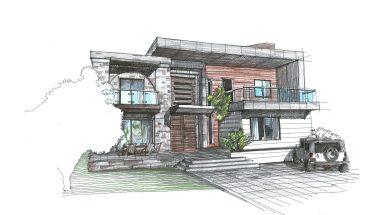 Архитектурные наброски частных домов.