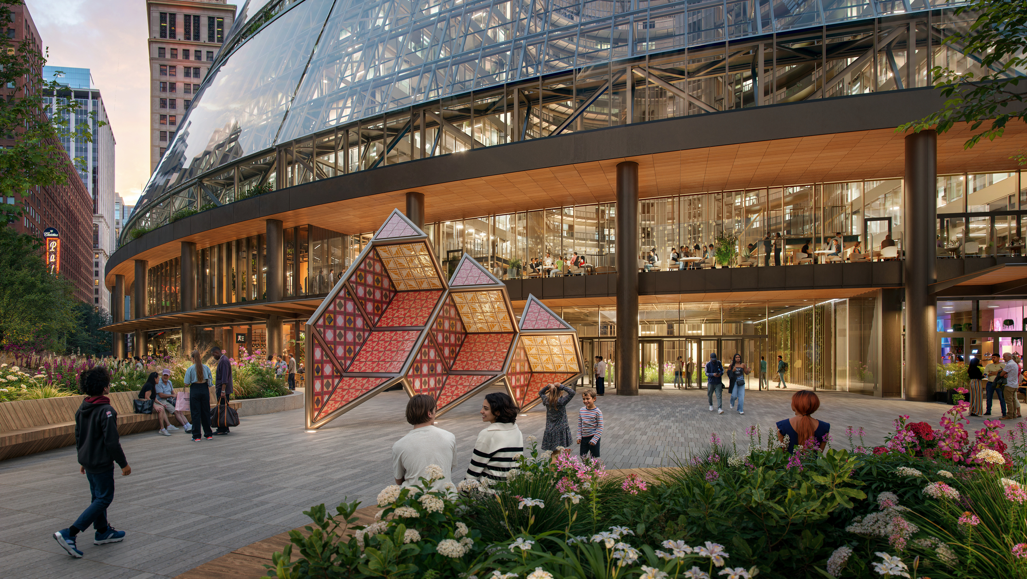 Google представил проект реконструкции постмодернистского Thompson Center в Чикаго